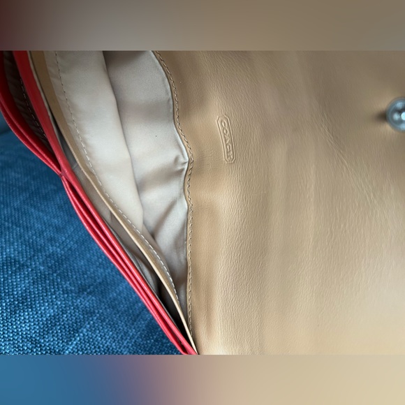 Coach Slim Wallet | Scarlet color / Butterscotch color lining | EUC - Picture 4 of 6